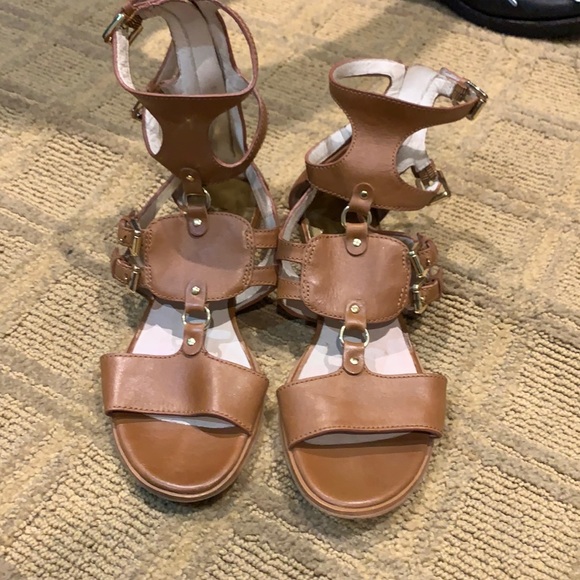 Michael Kors Shoes - Michael Kors beige zip up ankle sandals
